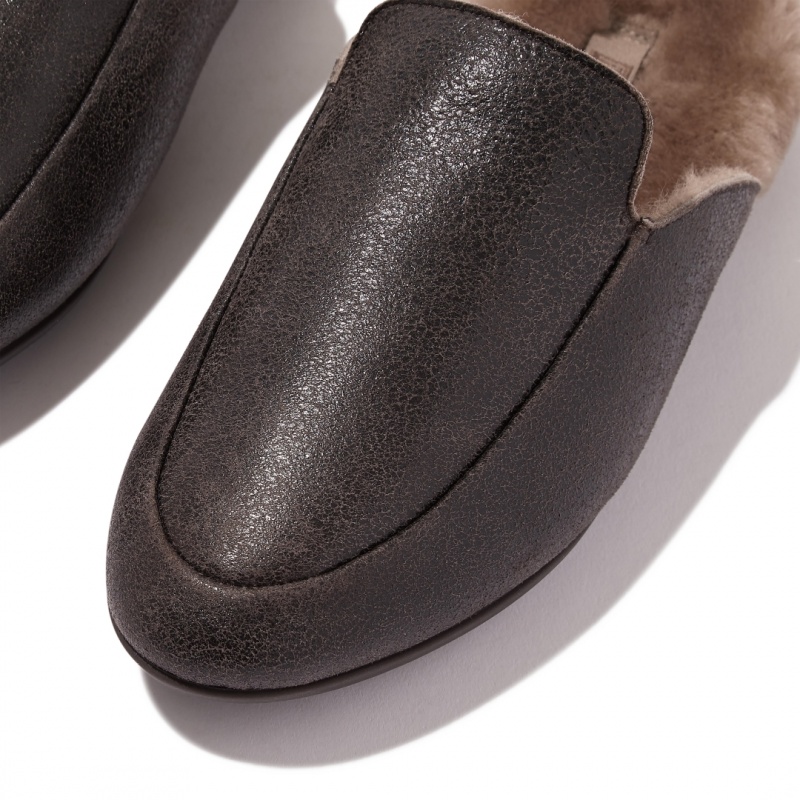 Chocolate Fitflop Gracie Double Faced Shearling Women's Mules | MY-FXTCPV296