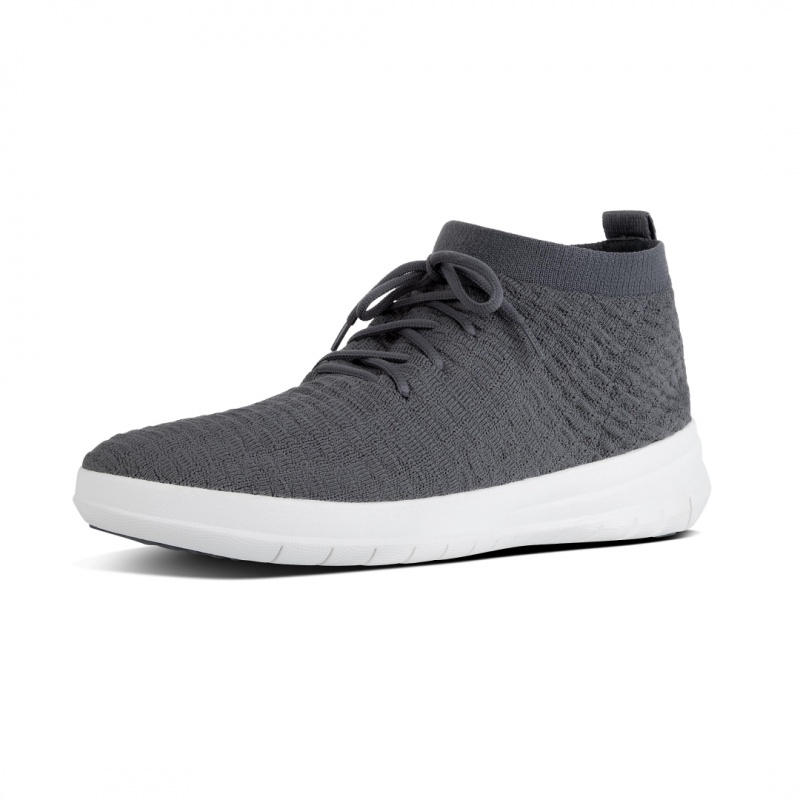 Dark Grey Fitflop Uberknit Textile Men's Sneakers | MY-EWLHDM897