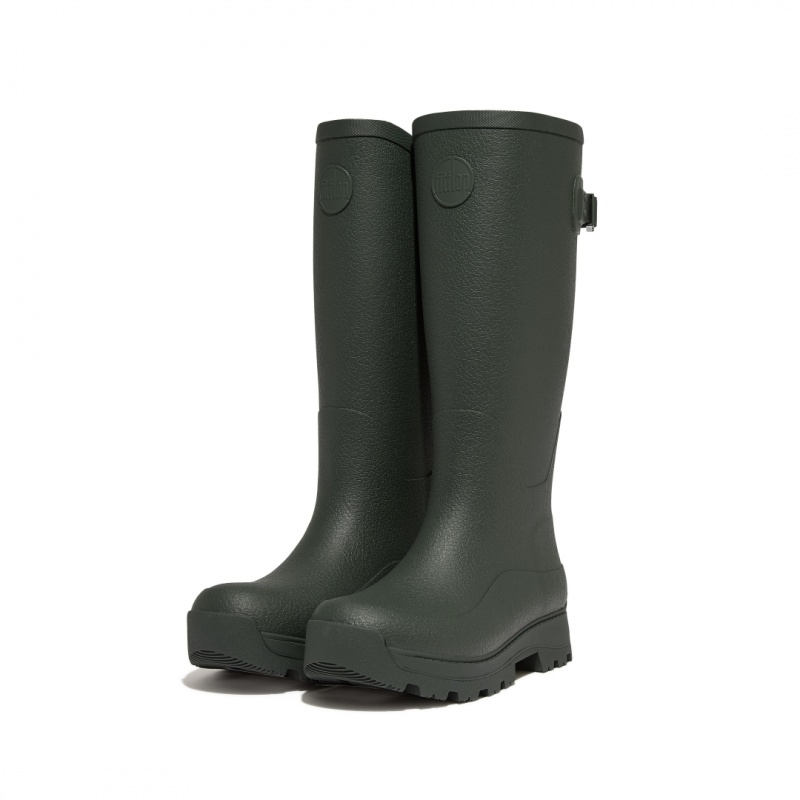 Deep Green Fitflop Wonderwelly Atb Natural Mix Welly Women's Rubber Boots | MY-TPEXVL932