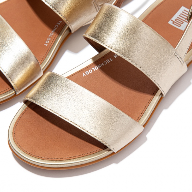 Gold Fitflop Gracie Leather Women's Back-Strap Sandals | MY-PXRENZ409