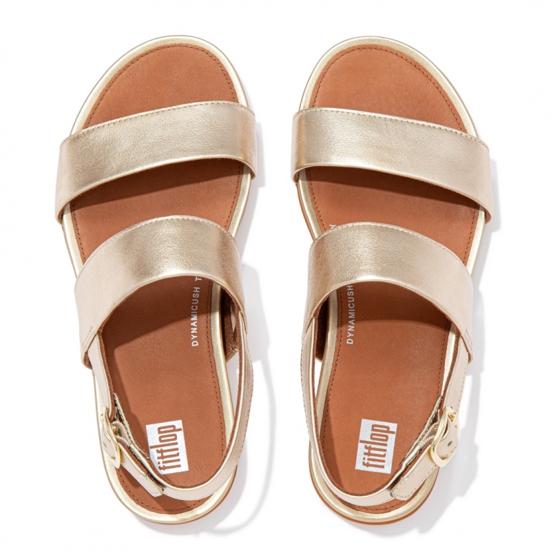 Gold Fitflop Gracie Leather Women's Back-Strap Sandals | MY-PXRENZ409