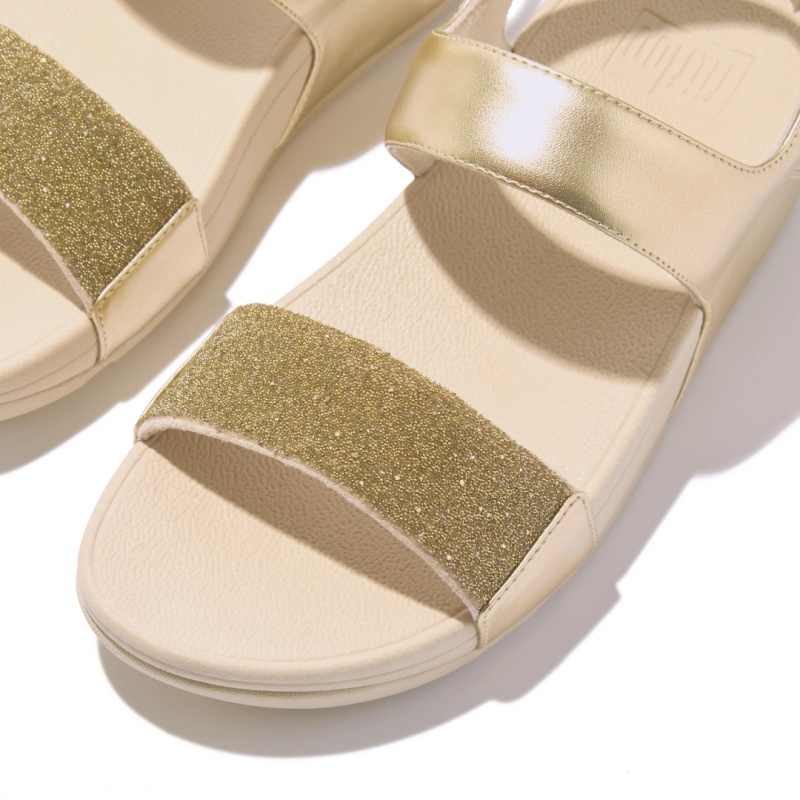 Gold Fitflop Lulu Microfibre Faux Leather (Pu) Women's Back-Strap Sandals | MY-GFUOJV389