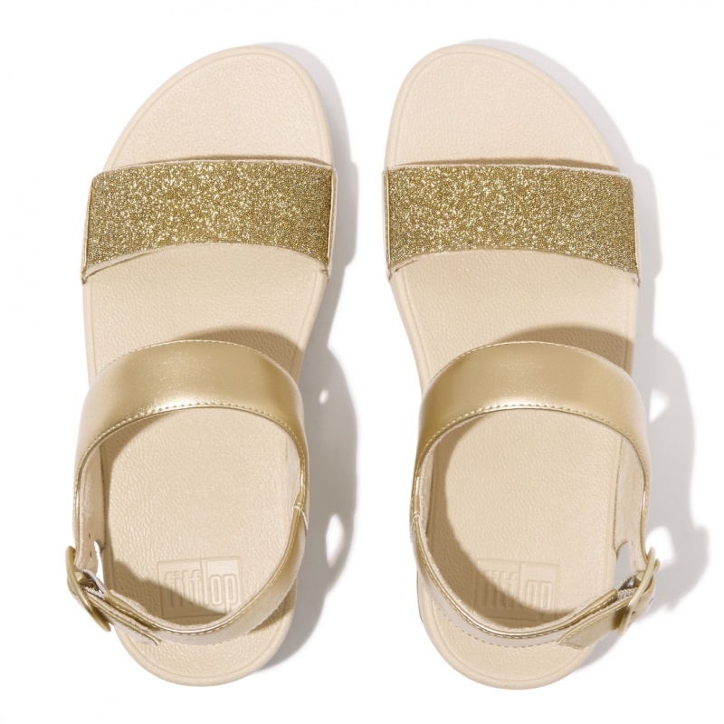 Gold Fitflop Lulu Microfibre Faux Leather (Pu) Women's Back-Strap Sandals | MY-GFUOJV389