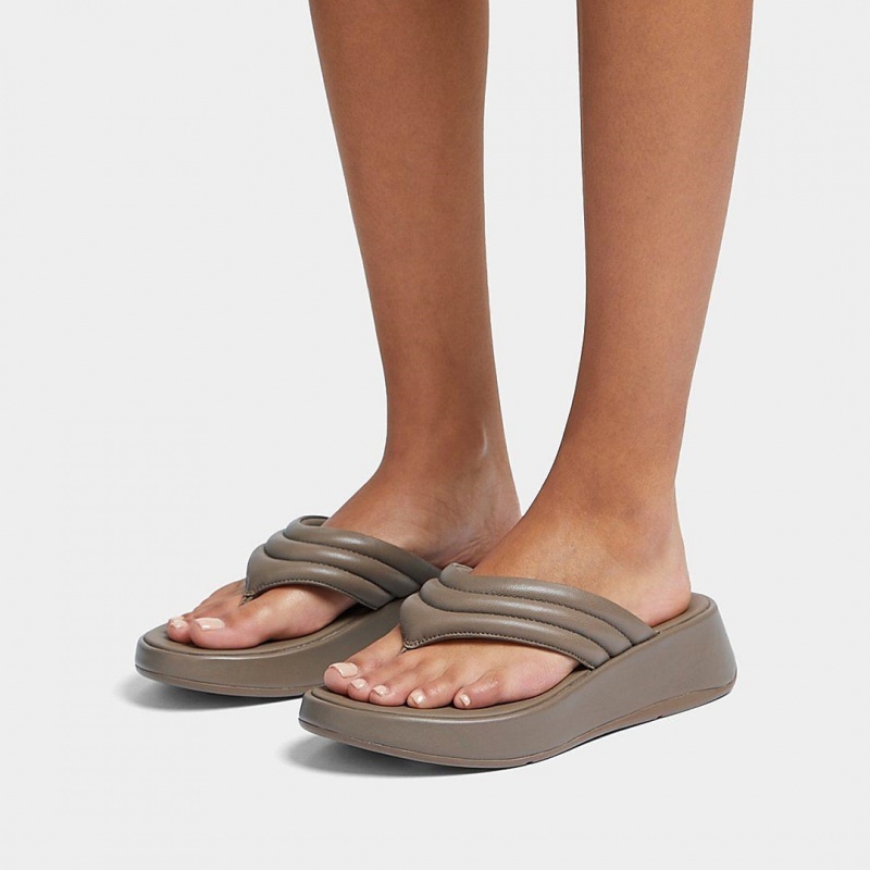 Grey Fitflop F-Mode Toe Thongs Women's Thongs | MY-EPLBGO721