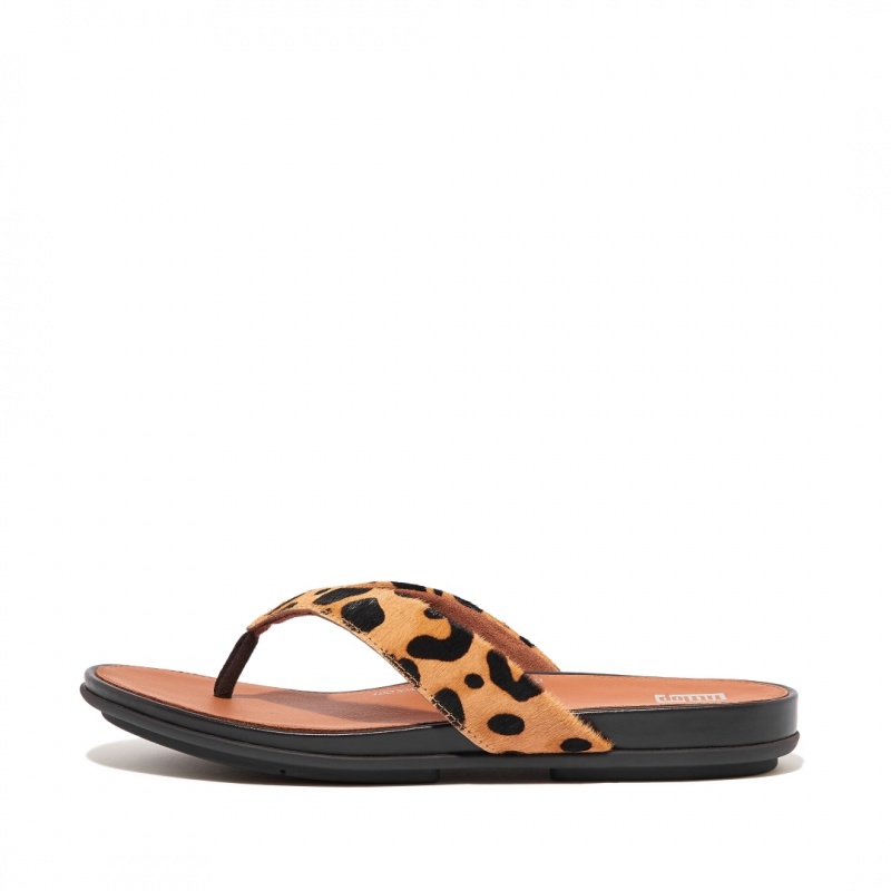 Leopard Fitflop Gracie Leopard Print Women\'s Flip Flops | MY-RLQBFM385