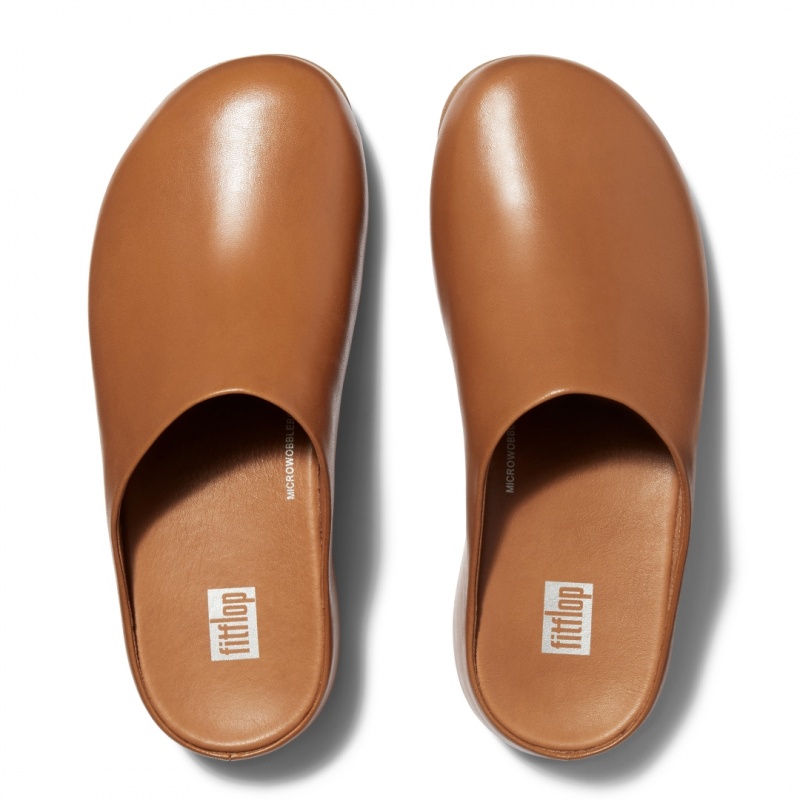 Light Brown Fitflop Shuv Wipe Clean Women's Clogs | MY-JWECUN432