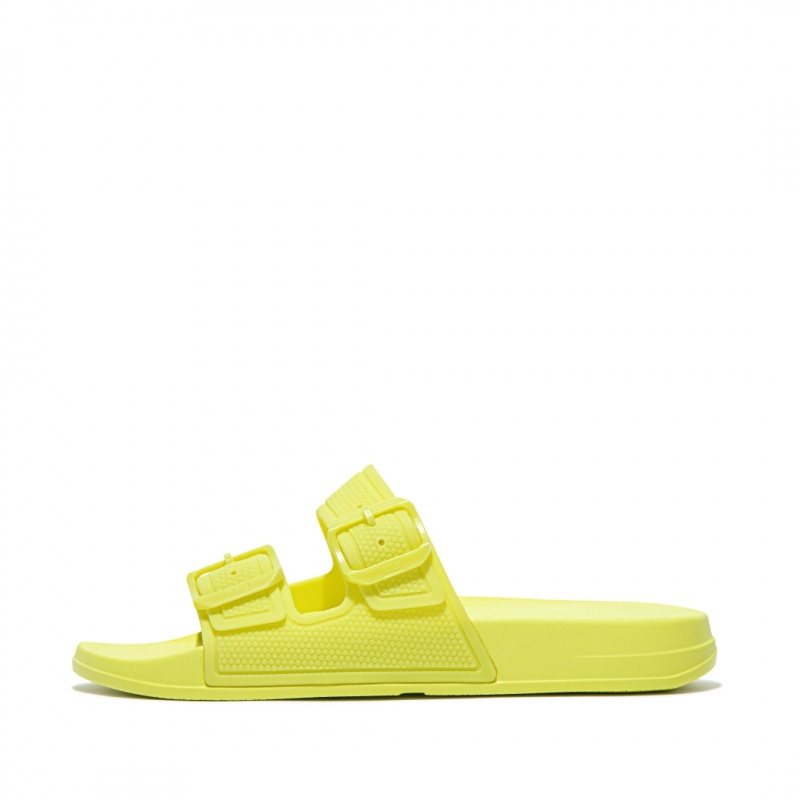 Light Green Fitflop Iqushion Rubber Tpu Slides Women\'s Slides | MY-ETQDFK950