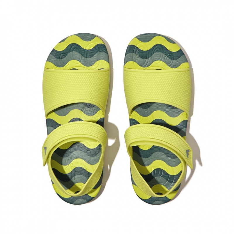 Light Green Fitflop Iqushion Rubber Tpu Kids' Back-Strap Sandals | MY-MJUCWP481