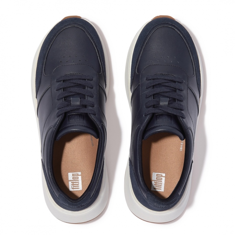 Navy Fitflop F-Mode Flatforms Women's Sneakers | MY-QZUYTI528