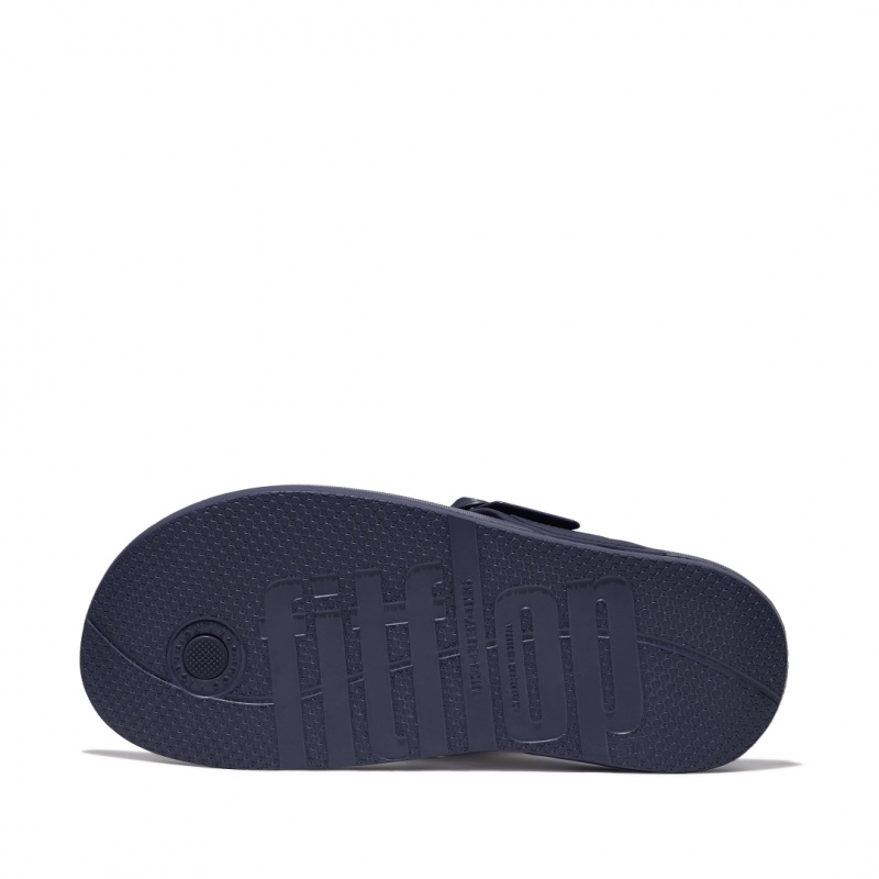 Navy Fitflop Iqushion Adjustable Buckle Women's Flip Flops | MY-RVBTLH573