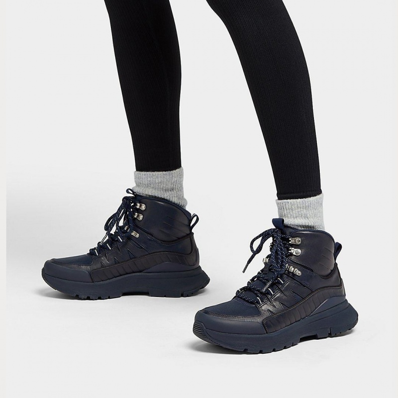 Navy Fitflop Neo-D-Hyker Women's Walking Boots | MY-SEMLZY419