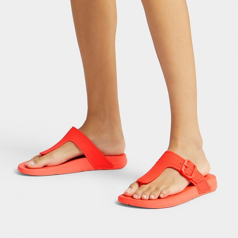 Orange Fitflop Iqushion Adjustable Buckle Flip Flops Women's Flip Flops | MY-HGQUWJ632