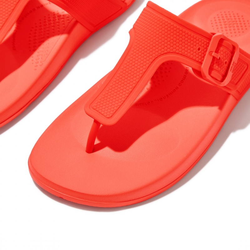 Orange Fitflop Iqushion Adjustable Buckle Flip Flops Women's Flip Flops | MY-HGQUWJ632