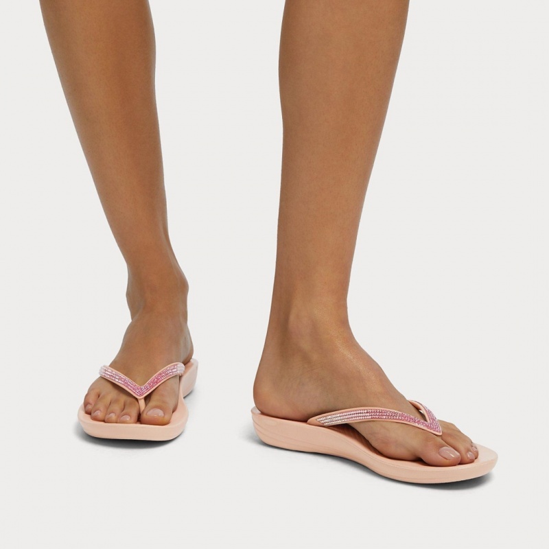 Pink Fitflop Iqushion Ombre Glitter Women's Flip Flops | MY-VPBIJR617