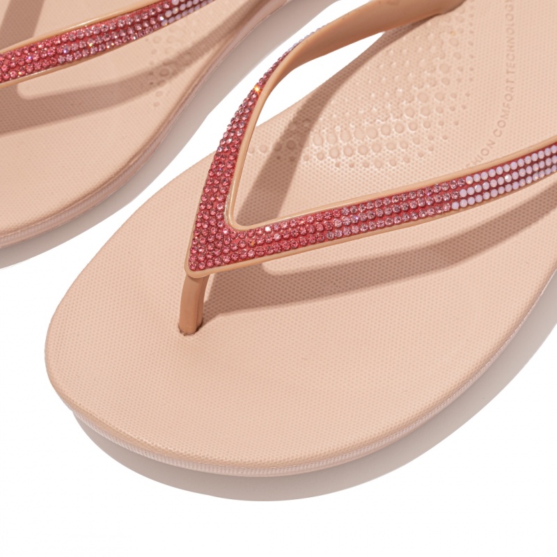 Pink Fitflop Iqushion Ombre Glitter Women's Flip Flops | MY-VPBIJR617