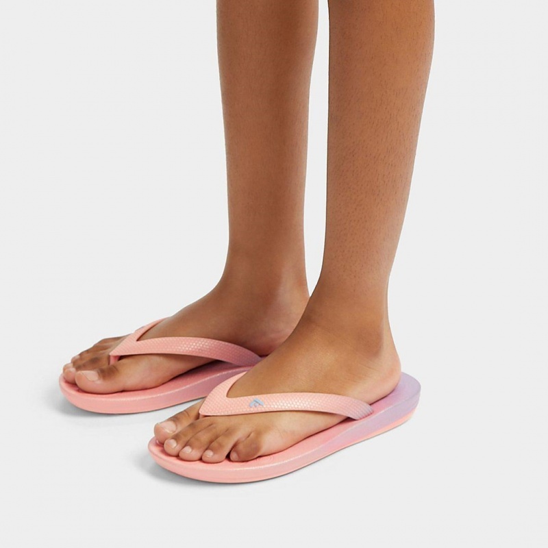 Pink Fitflop Iqushion Rubber Kids' Flip Flops | MY-DUMWAV098