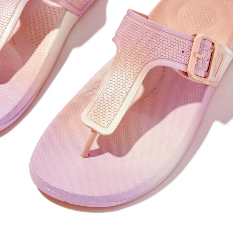 Pink Fitflop Iqushion Rubber Tpu Women's Flip Flops | MY-ZCQYXW689