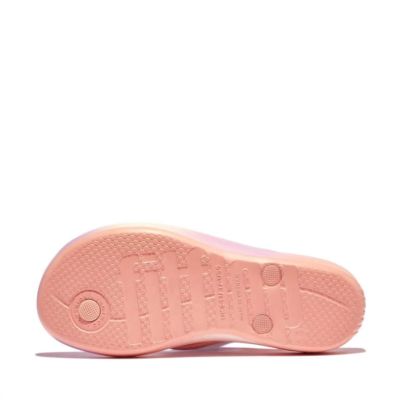 Pink Fitflop Iqushion Snake Embossed Rubber Tpu Women's Flip Flops | MY-ZRQKWV325