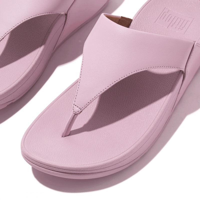 Pink Fitflop Lulu Leather Women's Toe-Post Sandals | MY-RQHJSA539