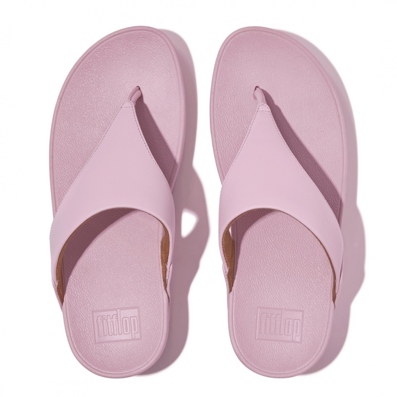 Pink Fitflop Lulu Leather Women's Toe-Post Sandals | MY-RQHJSA539