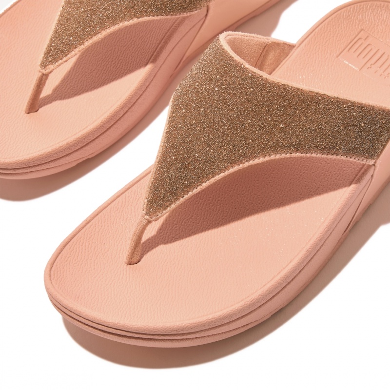 Pink Fitflop Lulu Microfibre Faux Leather (Pu) Thongs Women's Toe-Post Sandals | MY-WKFTVJ491