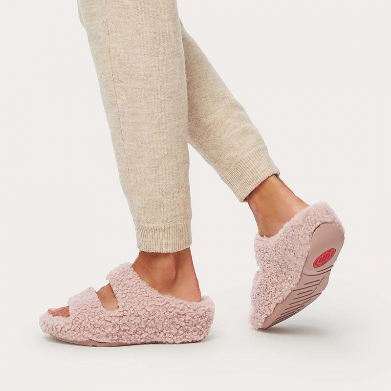 Pink Fitflop Shuv Wool Shearling Women's Slippers | MY-FNRCHM932