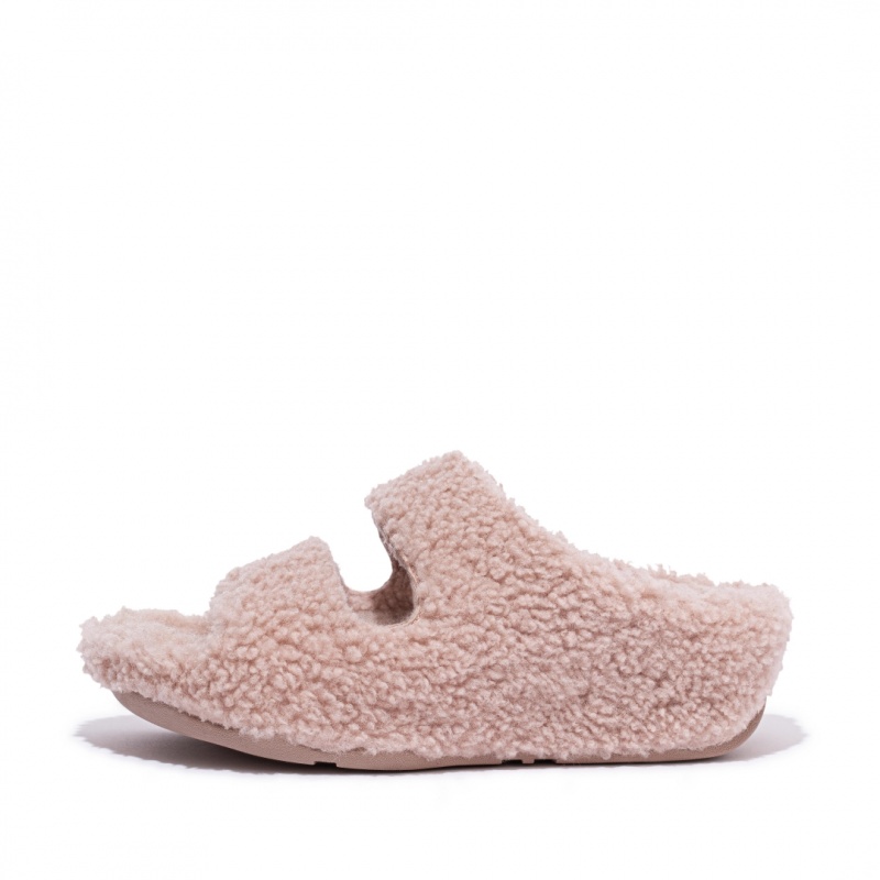 Pink Fitflop Shuv Wool Shearling Women\'s Slippers | MY-FNRCHM932