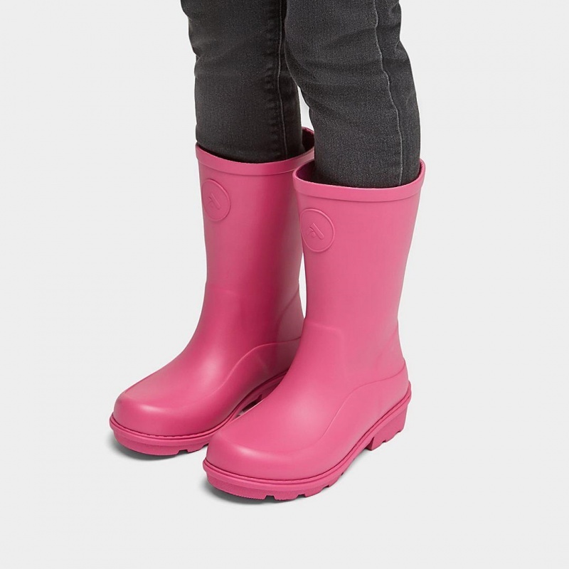 Pink Fitflop Wonderwelly Natural Mix Welly Kids' Rubber Boots | MY-RKNYMV097