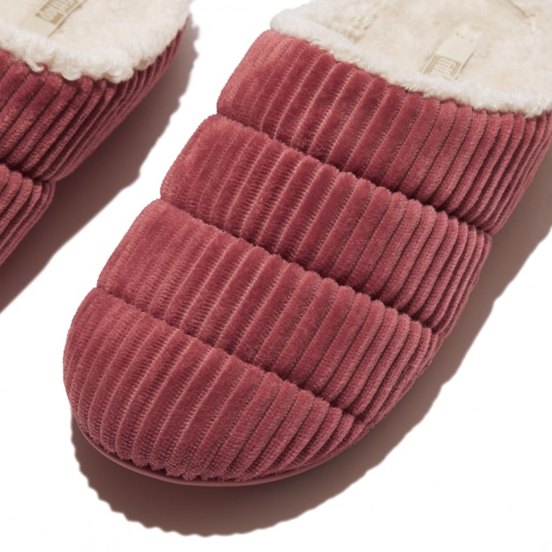 Red Fitflop Chrissie Corduroy Polyester Women's Slippers | MY-CBMFAR374