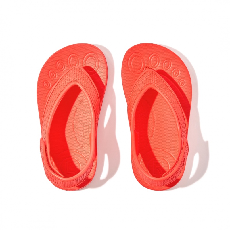 Red Fitflop Iqushion Eva Back Straps Kids' Flip Flops | MY-PKATCJ421