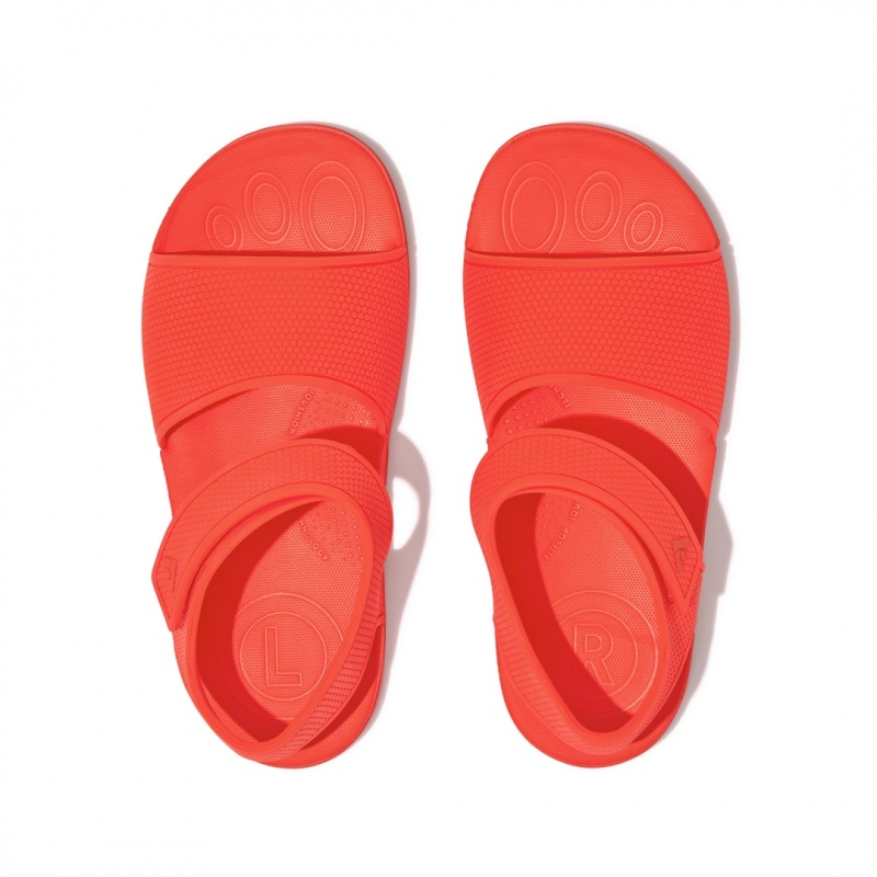 Red Fitflop Iqushion Rubber Kids' Back-Strap Sandals | MY-CYXINR467