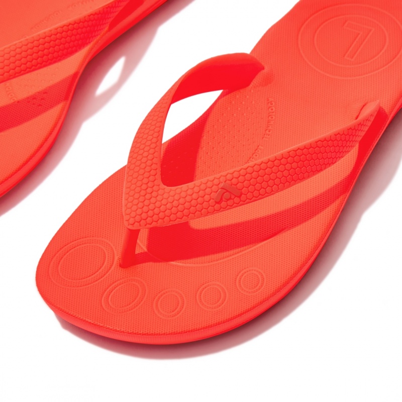 Red Fitflop Iqushion Rubber Kids' Flip Flops | MY-RHPCWY918