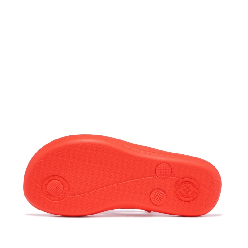 Red Fitflop Iqushion Rubber Kids' Flip Flops | MY-RHPCWY918