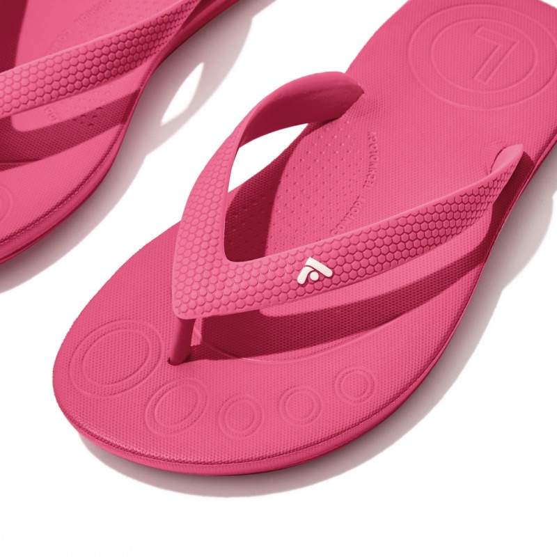 Red Fitflop Iqushion Rubber Kids' Flip Flops | MY-XHTYQB795