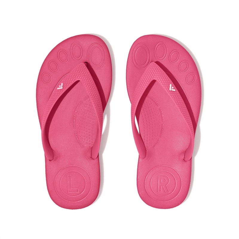 Red Fitflop Iqushion Rubber Kids' Flip Flops | MY-XHTYQB795