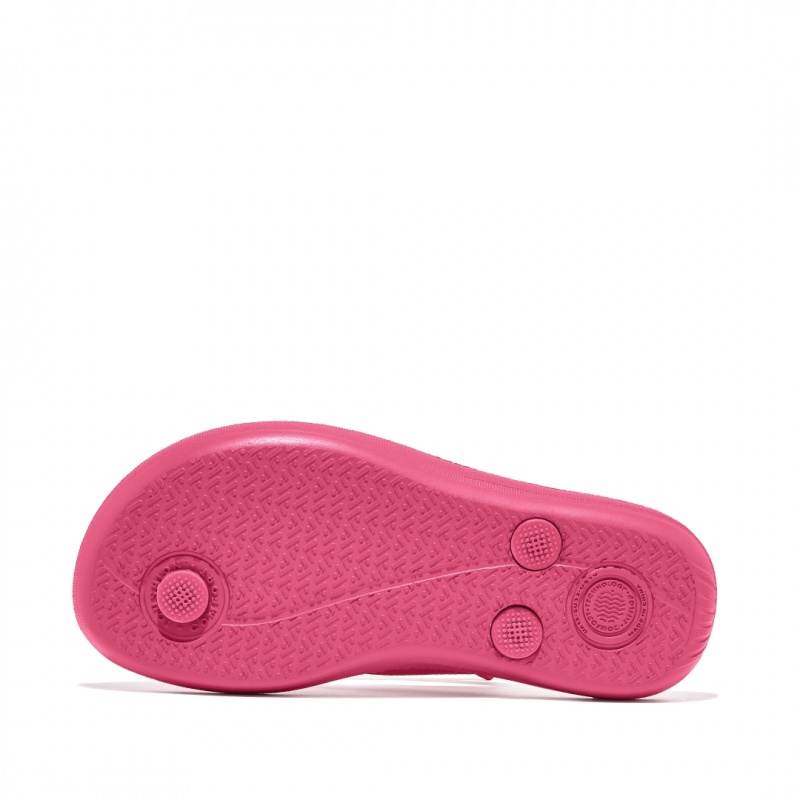 Red Fitflop Iqushion Rubber Kids' Flip Flops | MY-XHTYQB795