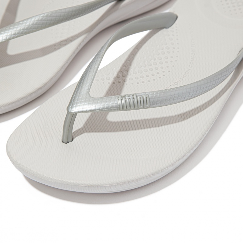 Silver Fitflop Iqushion Ergonomc Women's Flip Flops | MY-MENYBA480