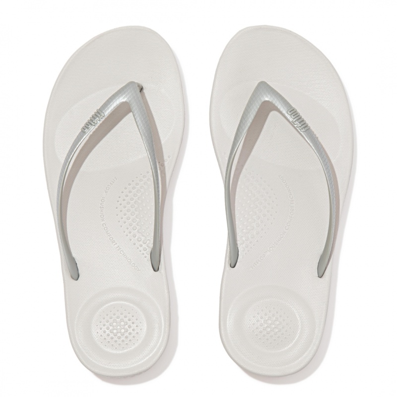 Silver Fitflop Iqushion Ergonomc Women's Flip Flops | MY-MENYBA480