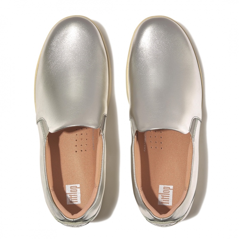 Silver Fitflop Rally Women's Sneakers | MY-ECAQGR687