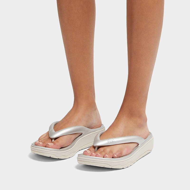 Silver Fitflop Relieff Eva Tpu Thongs Women's Toe-Post Sandals | MY-JNQTXV750