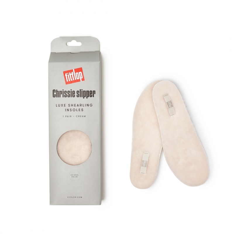 White Fitflop Chrissie Shearling Slippers Women's Insoles | MY-JCDENT487