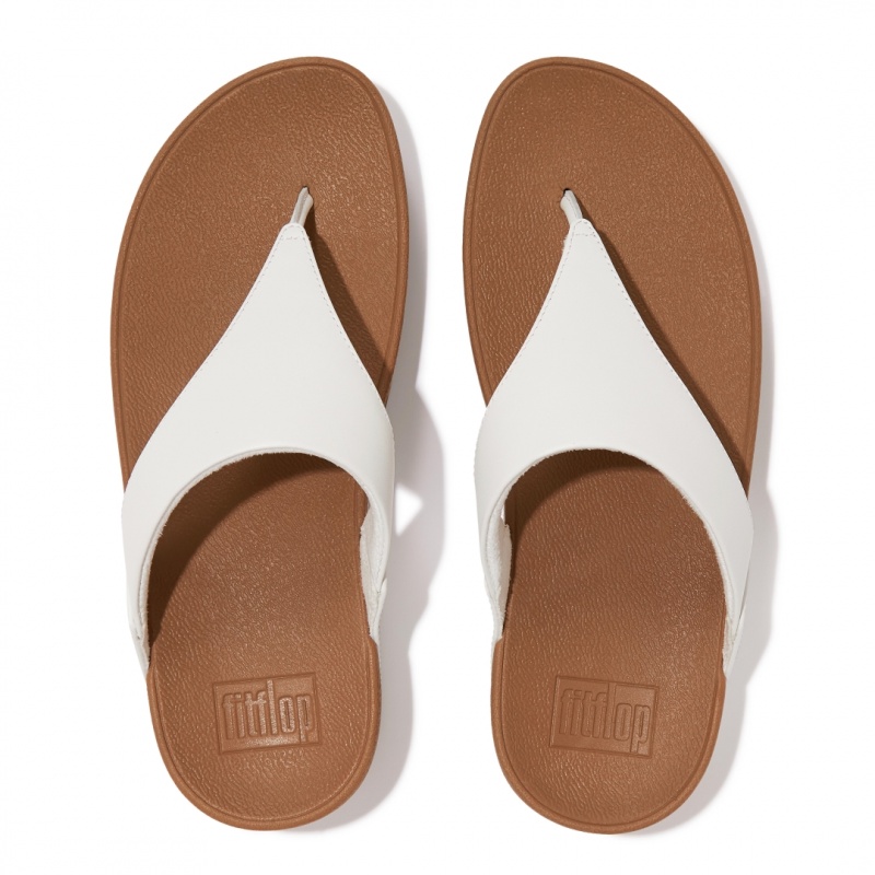 White Fitflop Lulu Leather Women's Toe-Post Sandals | MY-YNBUOR103