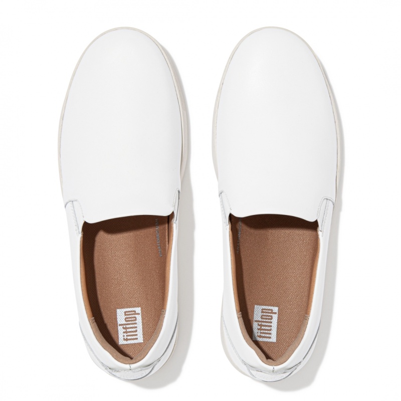 White Fitflop Rally Slip On Skate Women's Sneakers | MY-DHGBXS859