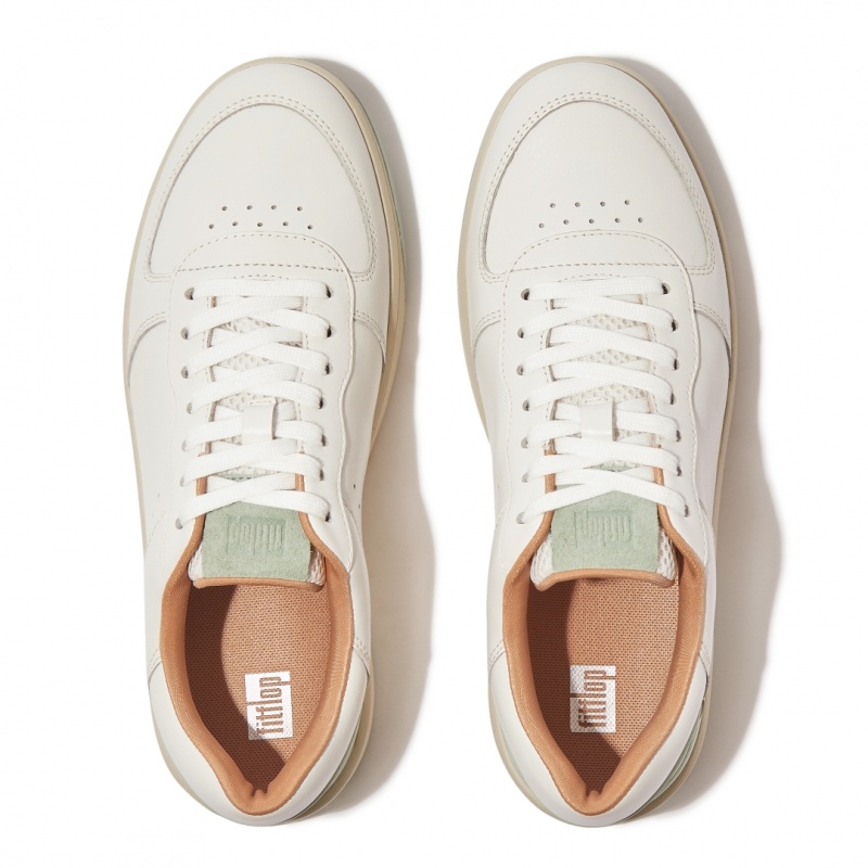 White / Brown Fitflop Rally-Evo Women's Sneakers | MY-CETZXW970