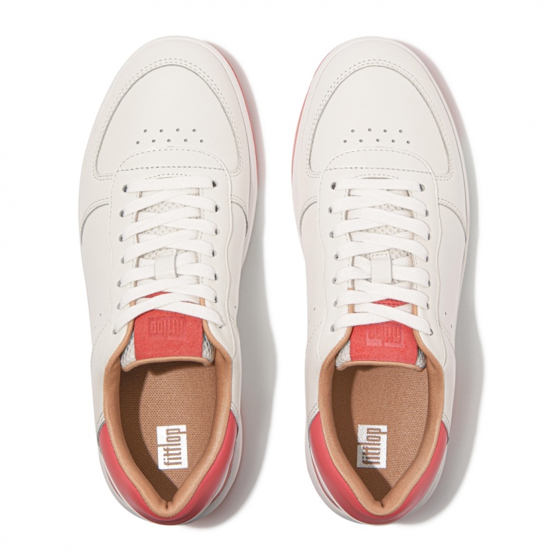 White / Pink Fitflop Rally-Evo Women's Sneakers | MY-LFJEZC763