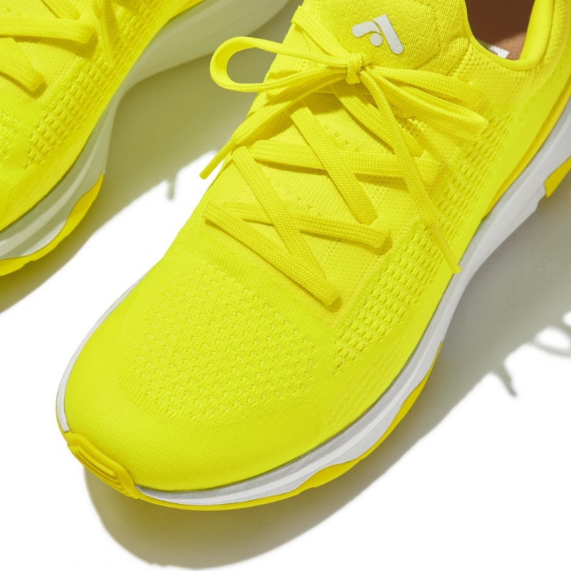 Yellow Fitflop Vitamin-Ffx Polyester Knit Lycra Tpu Men's Sneakers | MY-SVPXAH081