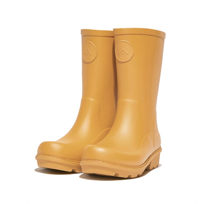 Yellow Fitflop Wonderwelly Natural Mix Welly Kids' Rubber Boots | MY-MQRFWN132