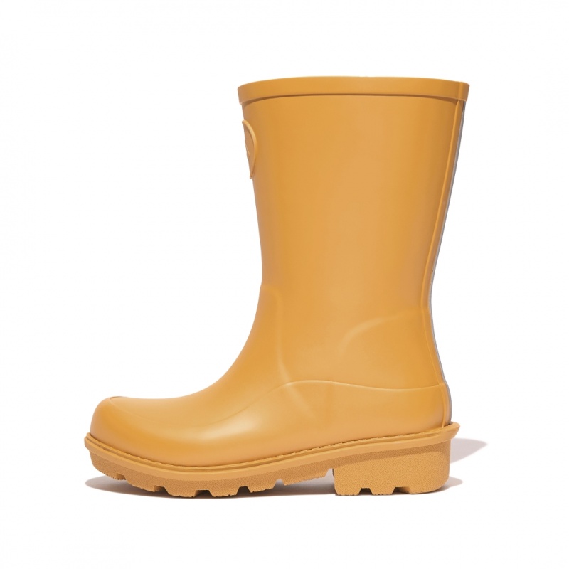 Yellow Fitflop Wonderwelly Natural Mix Welly Kids\' Rubber Boots | MY-MQRFWN132